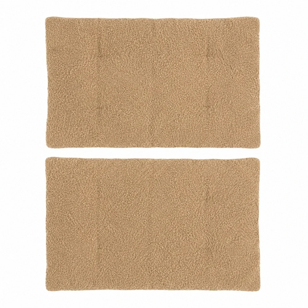 West Elm Cozy Boucle Standard Pillow Shams Set of 2 Wool Blend Camel Brown 20x26